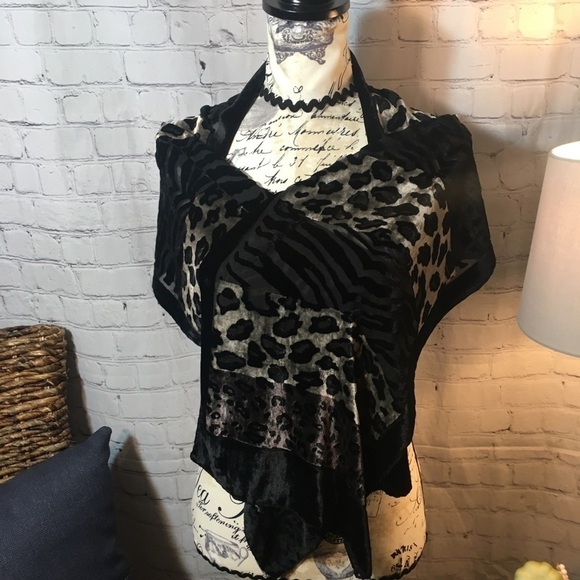 Lined sheer velvet scarf wrap - Picture 1 of 8